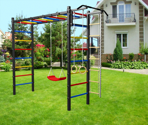 Уличная шведская стенка Sv Sport рукоход У514 (Турник/"Лодочка"/Канат/кольца/лестница)