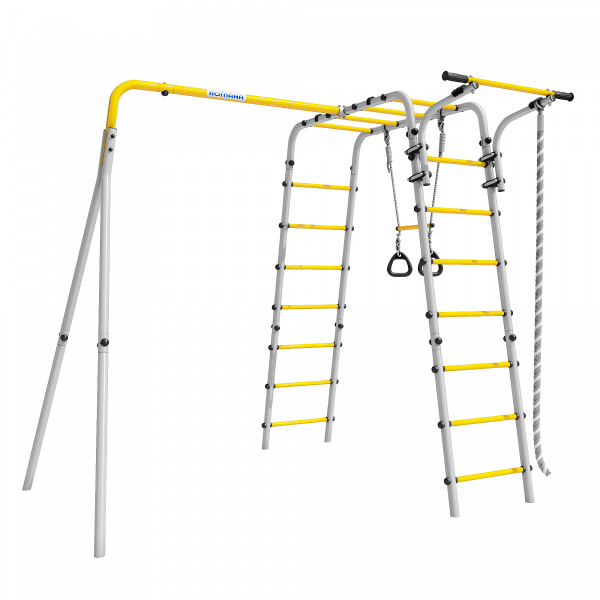 Детский спортивный комплекс для дачи ROMANA Веселая лужайка - 2 (желтый/серый)  ( Без подвеса)