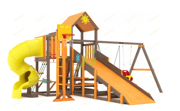 Всесезонная площадка IgraGrad С с балконом и трубой SF