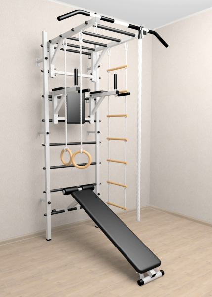 Шведская стенка Sv Sport 525 (Турник рукоход/Брусья/Скамья/Канат/Кольца/Лестница)