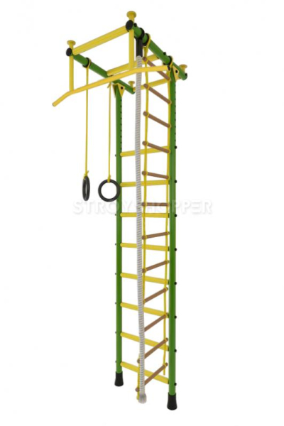 Детский спортивный комплекс ДСК "Лидер-А" Т-образный (Зеленый/Жёлтый, до 3,5 м., Широкий хват, ПВХ, ПВХ)