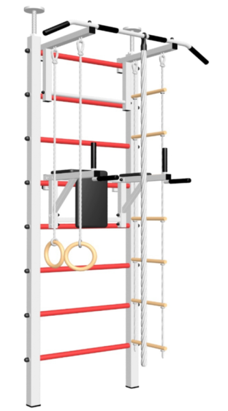 Шведская стенка Sv Sport враспор (Турник стандарт/Брусья/Канат/Кольца/Лестница) (высота 258-275см) 704