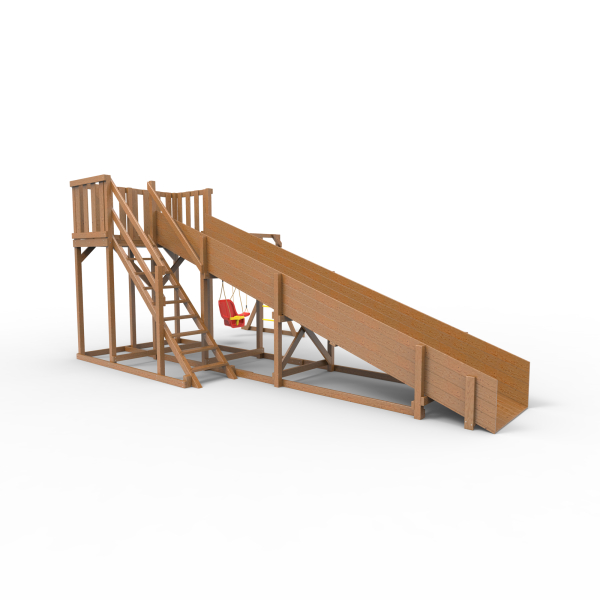 Детская площадка - деревянная горка Пикник "Зима №3" Оптимус с рукоходом