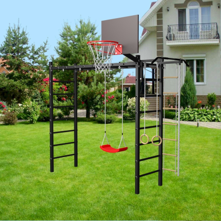 картинка Уличная шведская стенка Sv Sport рукоход У514 (Турник/"Лодочка"/Канат/кольца/лестница) от магазина Лазалка