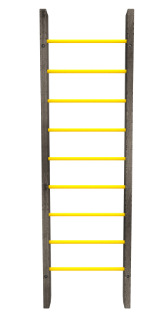 картинка Брашированная шведская стенка "Кастерли" Черный (Желтые ступени) от магазина Лазалка