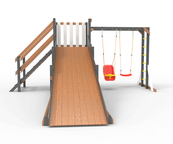 Детская площадка - деревянная горка  Пикник "Зима №2" Ультра с рукоходом