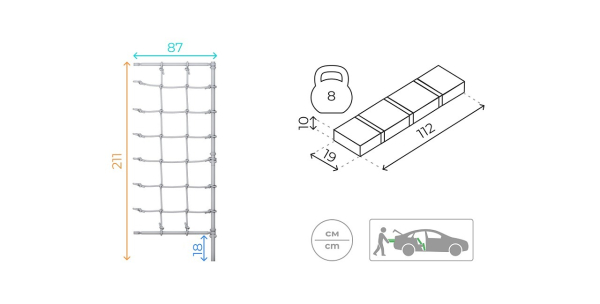 ROMANA Dop7 Комплект с канатным лазом пристенный