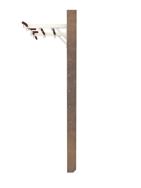 Брашированная шведская стенка "Кастерли" Классик с турником (Белые ступени)