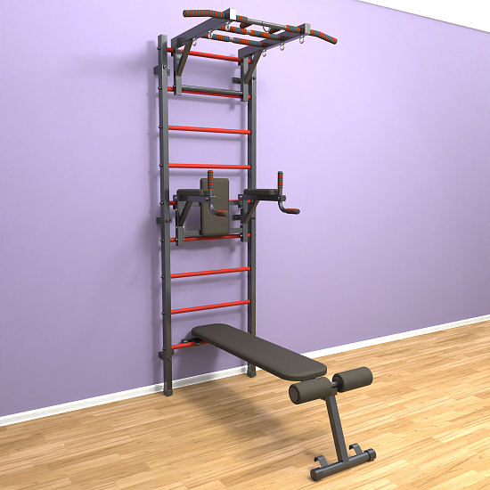 картинка Шведская стенка "LittleSport" Long 3.0 (черный*красный) от магазина Лазалка