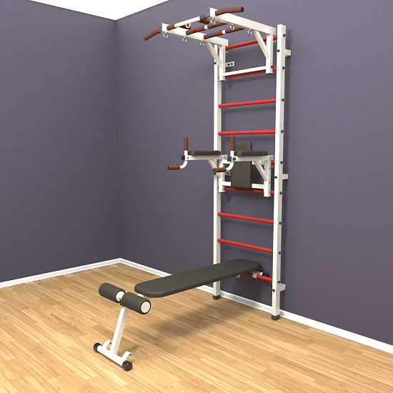 картинка Шведская стенка "LittleSport" Long 3.0 (белый*красный) от магазина Лазалка