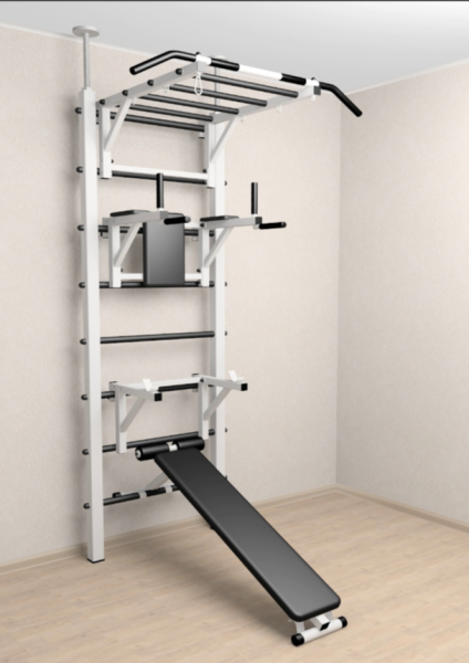 Шведская стенка Sv Sport враспор (Турник рукоход/Брусья/Стойка/Скамья) (258-275 см) 726