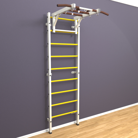 картинка Шведская стенка «LittleSport» White Long желтые ступени от магазина Лазалка