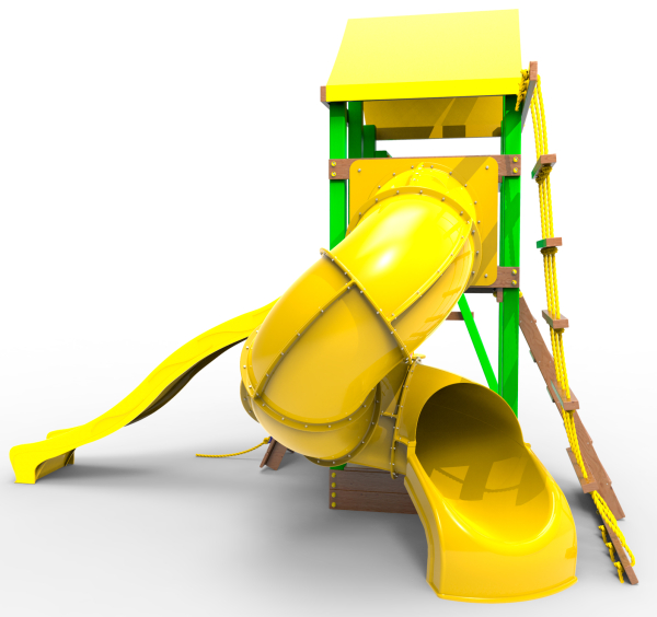 картинка Детская игровая площадка Пикник  "Элит" с винтовой трубой (зеленый) от магазина Лазалка