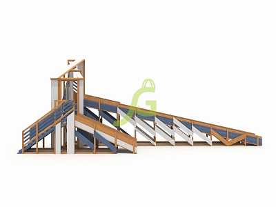 Зимняя деревянная горка "IgraGrad Snow Fox 12 м" с двумя скатами мод.3