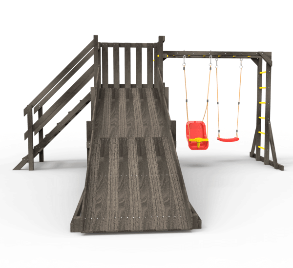 Детская площадка - деревянная горка  Пикник "Зима №2" Блэк с рукоходом