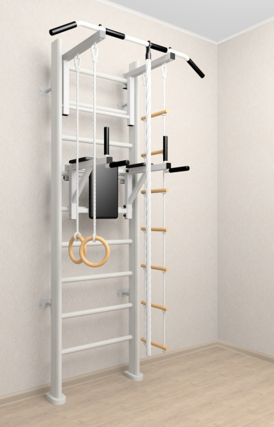 Деревянная шведская стенка Sv Sport 904б (Турник стандарт/Брусья/Канат/Кольца/Лестница)